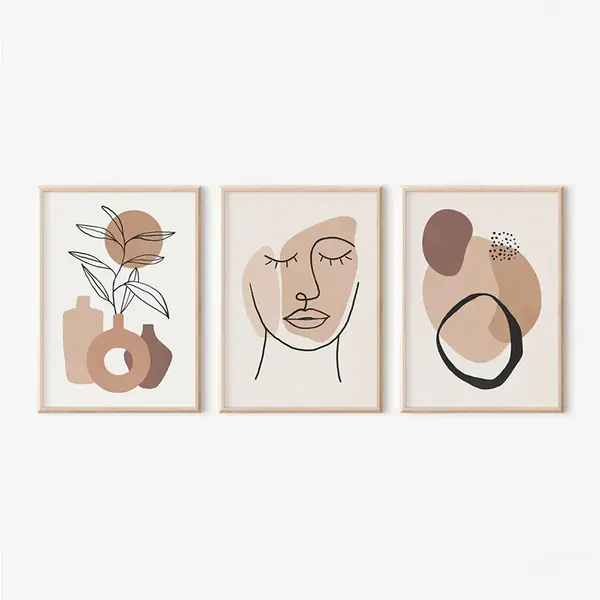 Tablou triptic Grende, Cadru, Multicolor, 33x48 cm