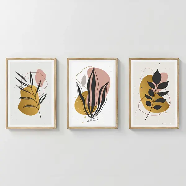 Tablou triptic Kereby, Multicolor, 33x48 cm