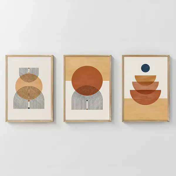 Tablou triptic Mireta, Multicolor, 33x48 cm