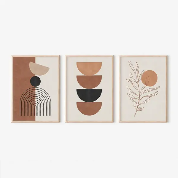 Tablou triptic Mistel, Pânză, Multicolor, 33x48 cm