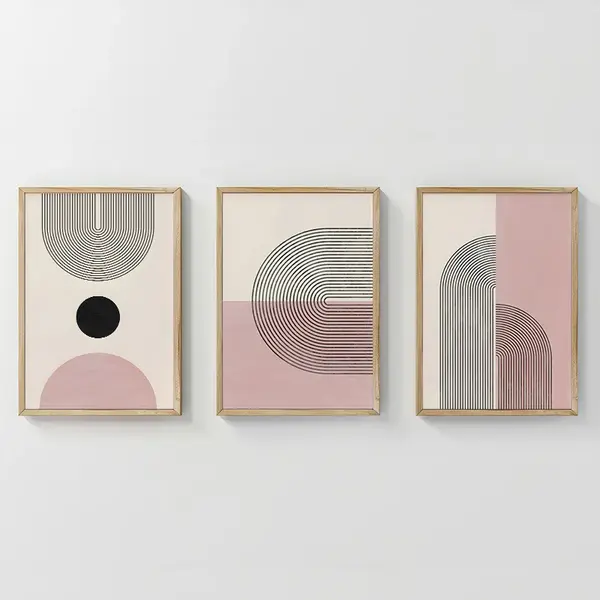 Tablou triptic Ourva, Multicolor, 33x48 cm