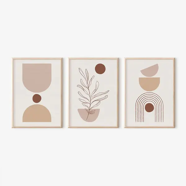 Tablou triptic Stijo, Multicolor, 33x48 cm