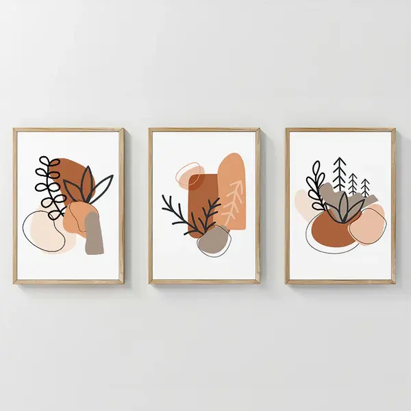 Tablou triptic Vynor, Cadru, Multicolor, 33x48 cm