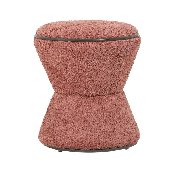 Taburet AGLAVO BOUCLE BLACK Ø38 CM Roz - Roz