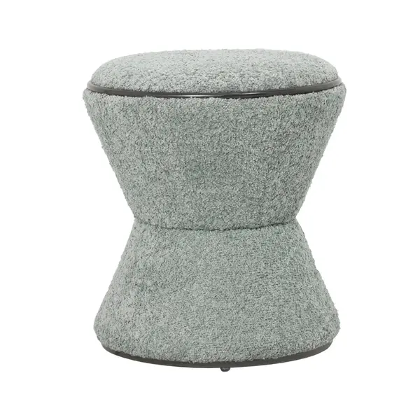 Taburet AGLAVO BOUCLE BLACK Ø38 CM - Verde