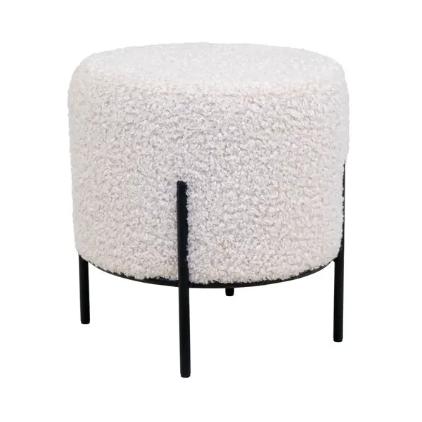 Taburet CONWEY BOUCLE Ø35 CM - Alb