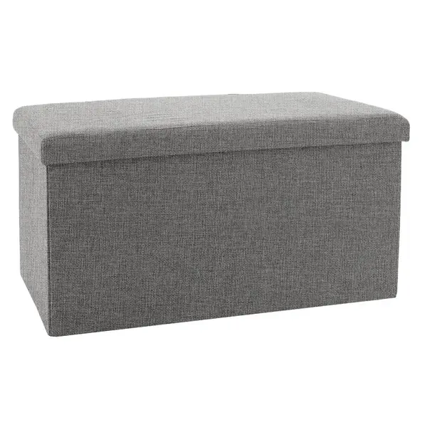 Taburet cu depozitare Greatness, Gri - Bej, 76x38x38 cm
