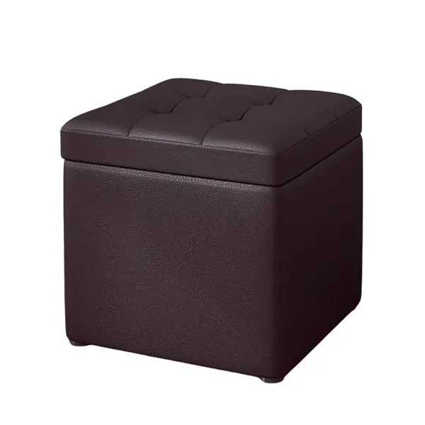 Taburet cu spațiu de depozitare, 30x30x35cm, Maro – Design modern din MDF, PU și burete