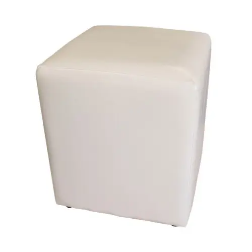 Taburet Cub Piele Bej, 38 x 42 x 38 cm