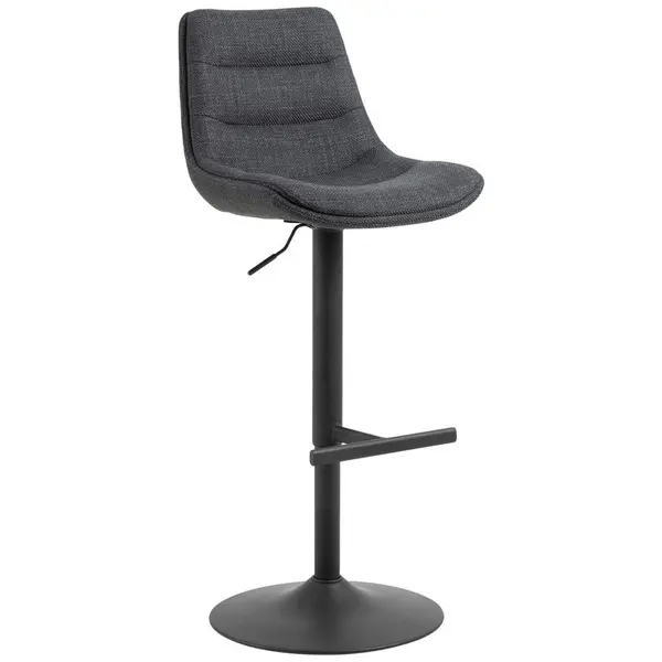 Taburet De Bar din metal, textil, gri închis