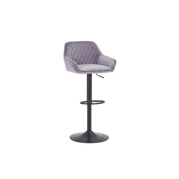 Taburet De Bar din metal, textil, gri, negru