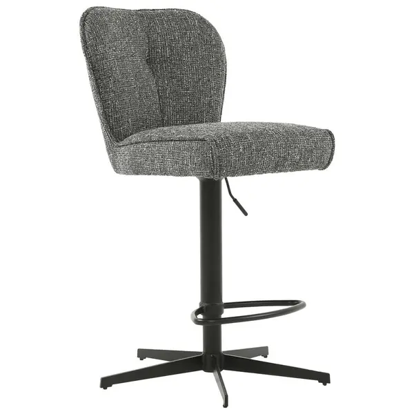 Taburet De Bar din metal, textil, gri, negru