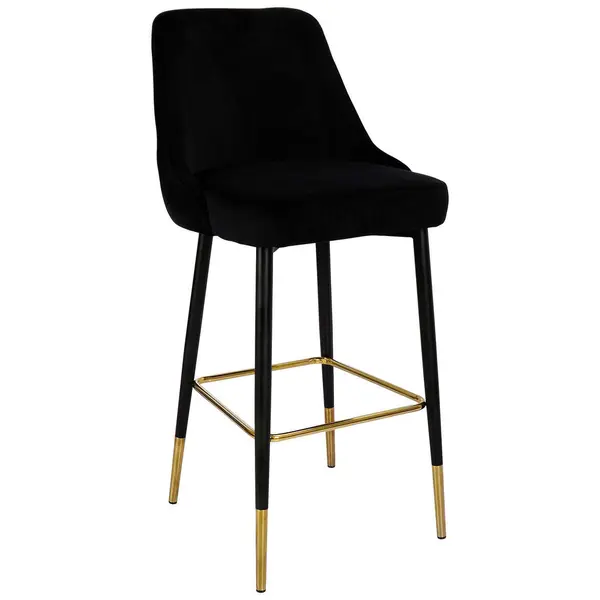 Taburet De Bar din metal, textil, negru