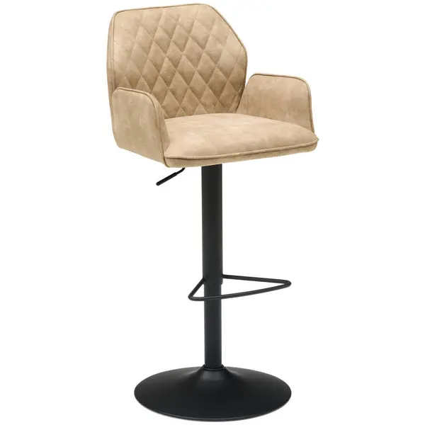 Taburet De Bar din metal, textil, negru, bej