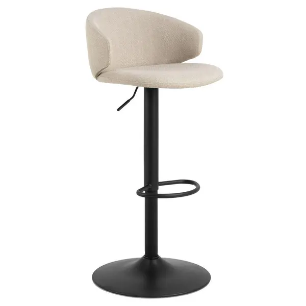 Taburet De Bar din metal, textil, negru, bej