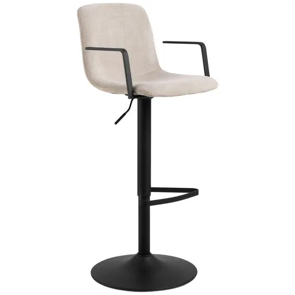 Taburet De Bar din textil, negru, bej