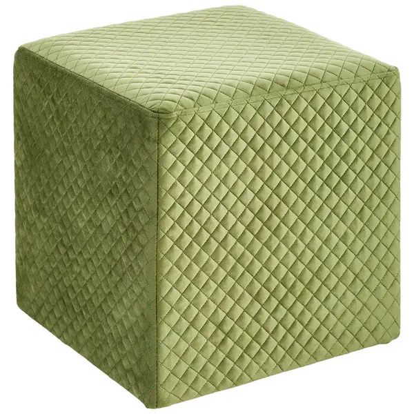 Taburet din lemn, textil, verde