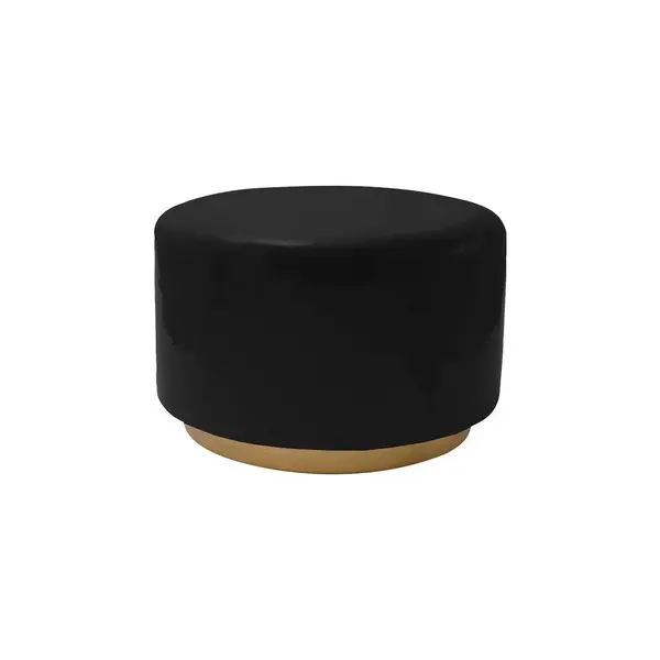 Taburet din metal, negru, auriu