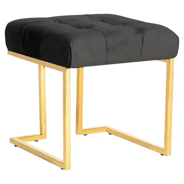 Taburet din metal, plastic, auriu