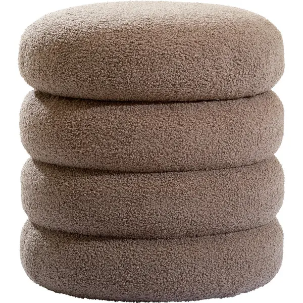 Taburet din textil, maro închis