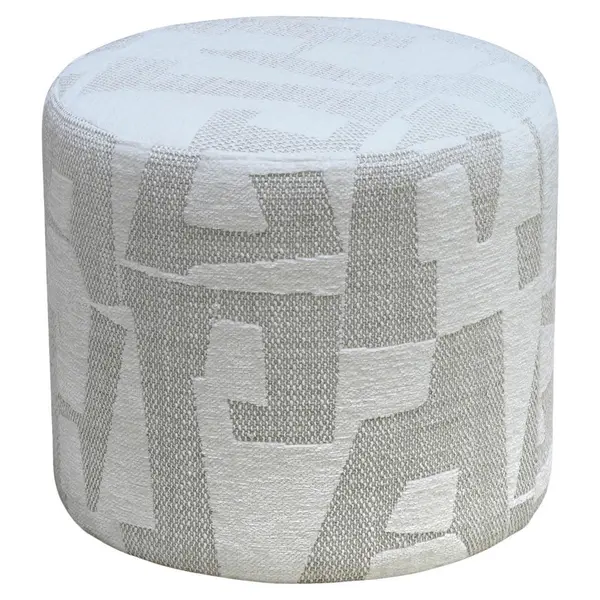 Taburet din textil, material pe bază de lemn, alb