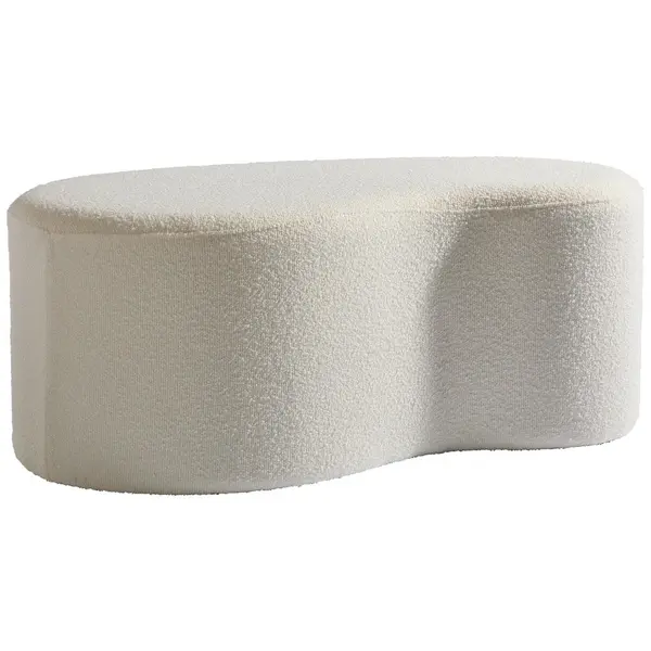 Taburet din textil, material pe bază de lemn, alb