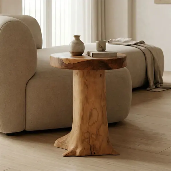 Taburet Feranto din lemn de teak, Natural, Ø35x45 cm