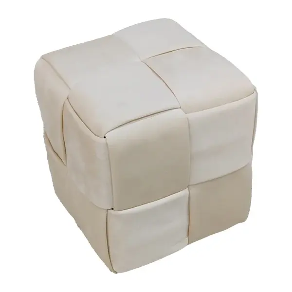 Taburet Jisko catifea bej 38x38x40 cm