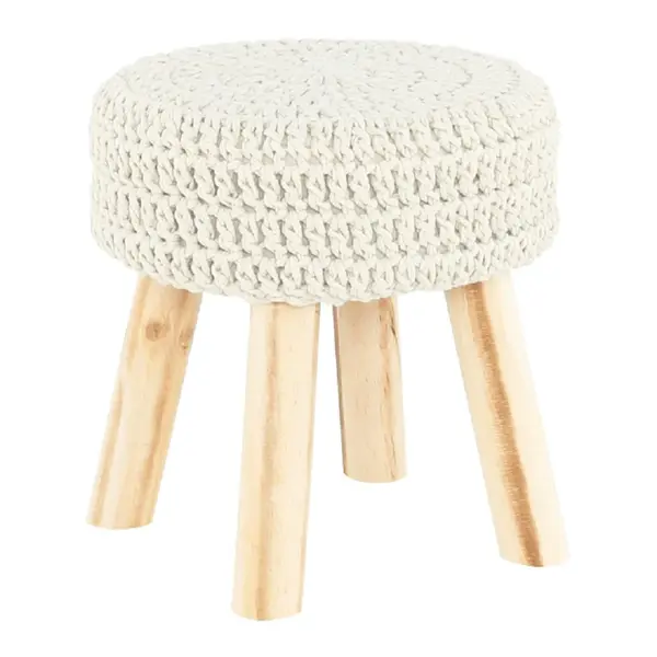 Taburet LAMAZA Ø28 CM - Alb