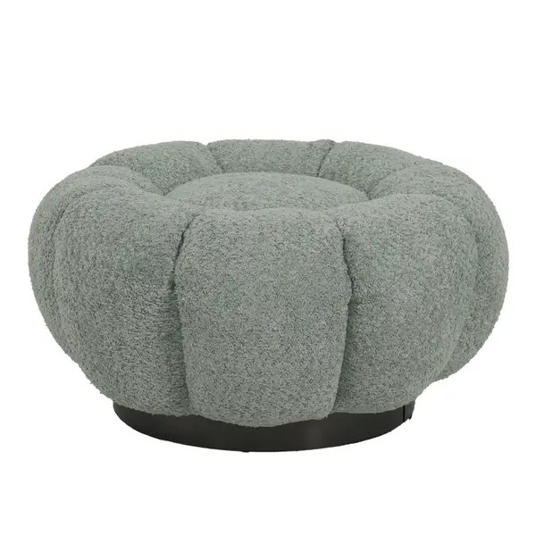 Taburet Nester din boucle fabric, verde deschis, D60x31 cm