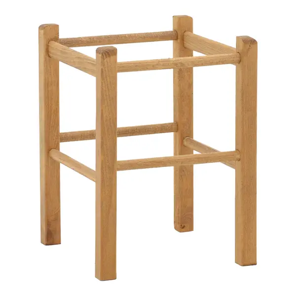 Taburet Oligor din lemn de fag solid finisaj, nuc, 34x34x47 cm