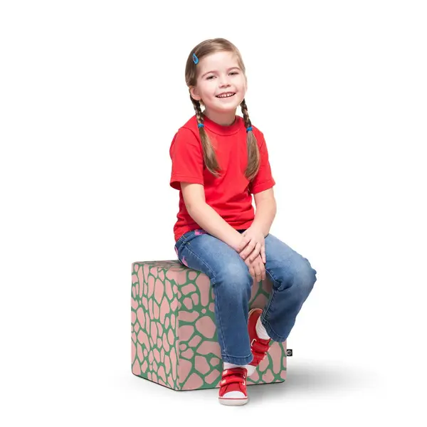 Taburet Updeco cub L Giraffe dusty pink