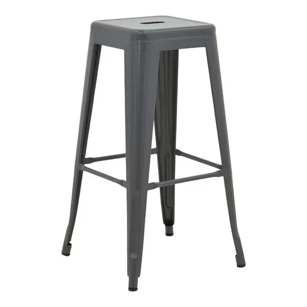 Taburet Utopia metalic, antracit, 42x42x76 cm