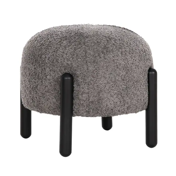 Taburet VIVOS BOUCLE FABRIC Ø45 CM - Grey