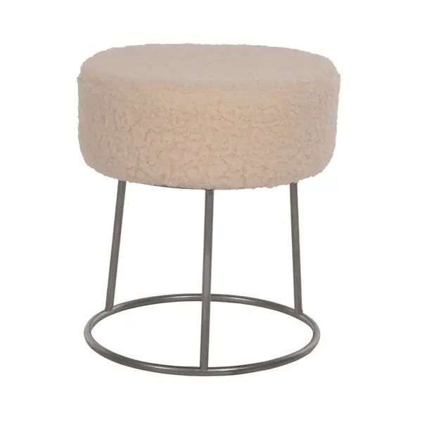 Taburet VIZINY BOUCLE Ø35 CM - Alb