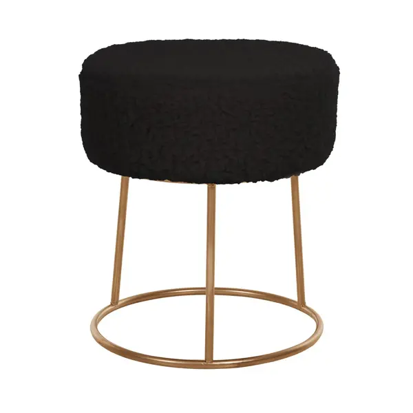 Taburet VIZINY BOUCLE Ø35 CM - Negru