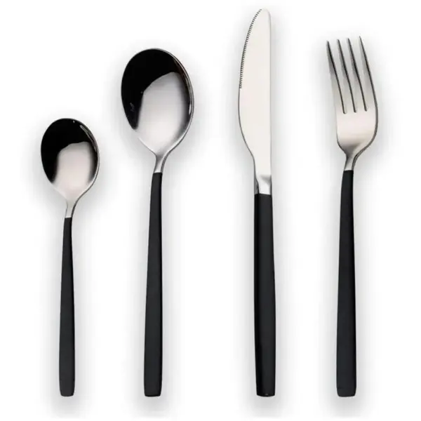 Tacamuri din Inox, 24 Piese, Berglander, Negru/Argintiu