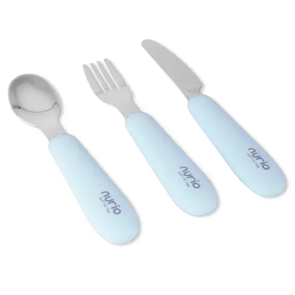 Tacamuri pentru bebelusi din inox alimentar si silicon Nurio , Albastru