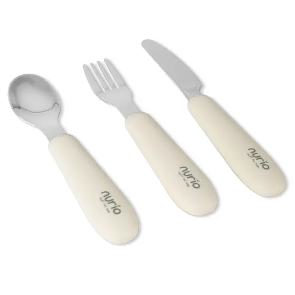 Tacamuri pentru bebelusi din inox alimentar si silicon Nurio, Bej