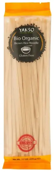 Tăiței de orez brun organici, 220 g, Yakso