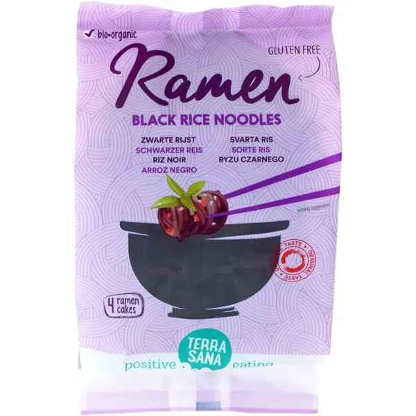 Taitei Ramen din orez negru Ramen fara gluten, eco - 280 g