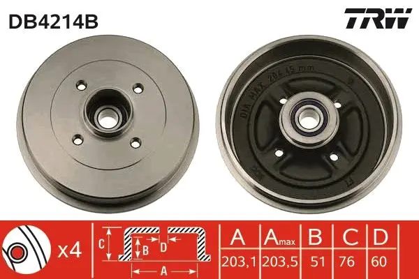 Tambur frana TRW DB4214B