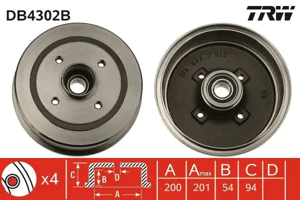 Tambur frana TRW DB4302B