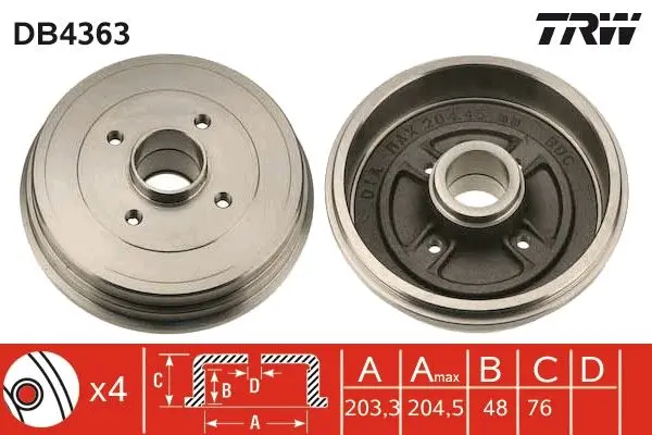 Tambur frana TRW DB4363