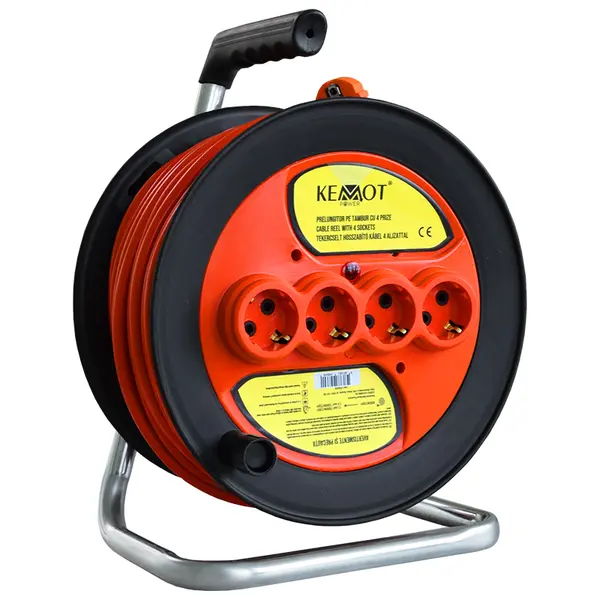 Tambur prelungitor electric 20m 3x1.5mm 4 prize IP20 2000W E-PS15T20