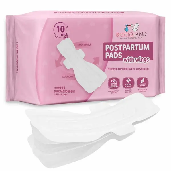 Tampoane absorbante postnatale, Bocioland, Ultra moi, 6 straturi, L, 10 buc