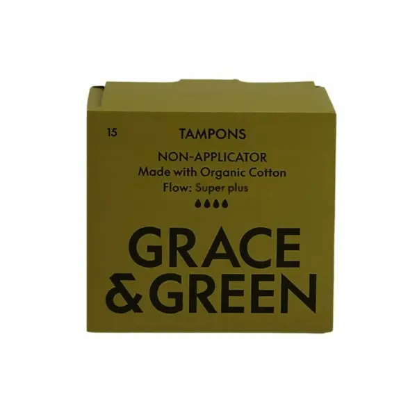 Tampoane din bumbac organic 100% Super Plus (15 buc), Grace and Green