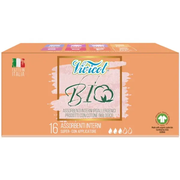 Tampoane Interne Super BIO, cu Aplicator, Vivicot, 14 Bucati