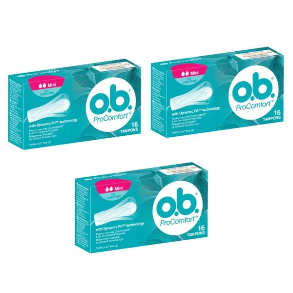Tampoane OB Procomfort Mini, 16 Bucati / Cutie, 3 Cutii