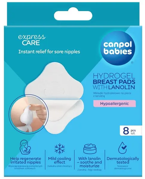 Tampoane pentru sâni cu hidrogel și lanolină Canpol - 8 buc.